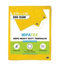 Mipatex Tarpaulin / Tirpal 27 Feet x 12 Feet 200 GSM (Yellow)